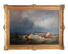 Load image into Gallery viewer, &quot;First Steamer&quot; 1862 Jan Frederik Schütz (Middelburg 1817-1888) Maritime Painting Oil on Canvas
