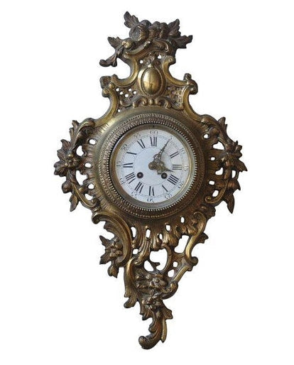 Antique French Rococo Cartel Wall Clock by A. D. Mougin c. 1890