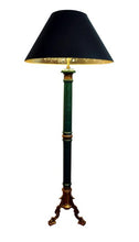 Load image into Gallery viewer, Faux Green Marble &amp; Brass MARBRO Floor Lamp
