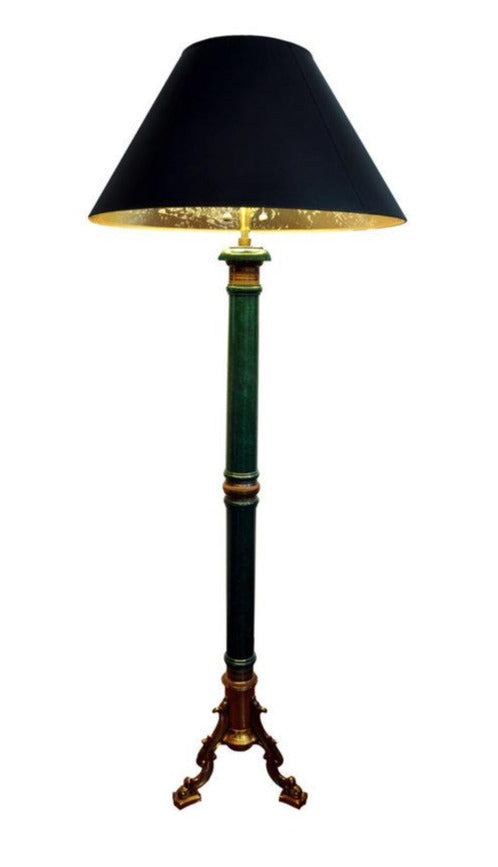 Faux Green Marble & Brass MARBRO Floor Lamp
