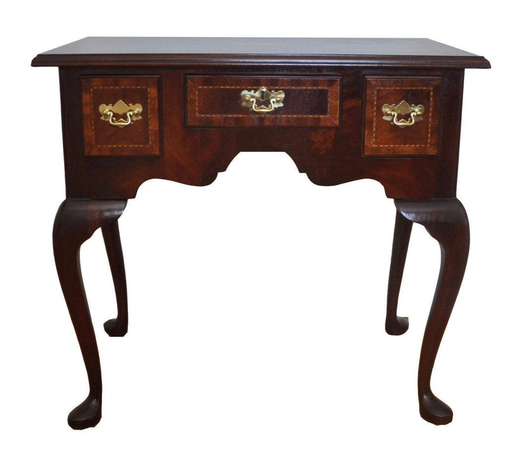 Councill Queen Anne Inlaid Banded Flame Mahogany Lowboy