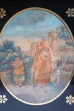 Load image into Gallery viewer, 18th Century Shepherdess Silk Embroidery Georgian Era With Églomisé Frame
