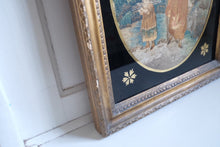 Load image into Gallery viewer, 18th Century Shepherdess Silk Embroidery Georgian Era With Églomisé Frame
